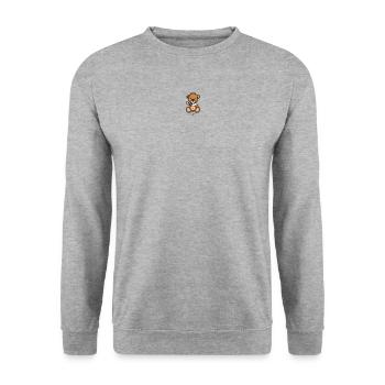 Pixel MiniBär Deutschland - Unisex Pullover - Weißgrau meliert - Vorne - Alina (178cm) & Michal (187cm)