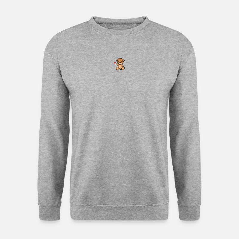 Pixel MiniBear Love - Unisex Sweatshirt - salt & pepper