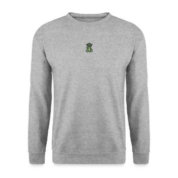 Pixel MiniBear Zombie - Sweat-shirt Unisexe - gris chiné - Devant - Alina (178cm) & Michal (187cm)