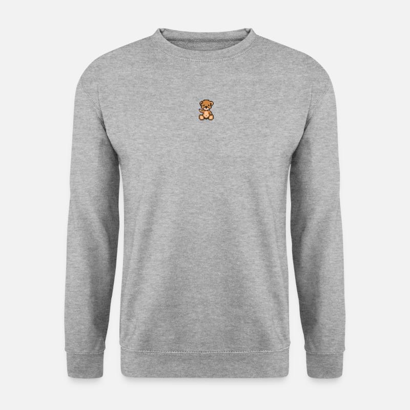 Pixel MiniTeddy Bear - Unisex Sweatshirt - salt & pepper