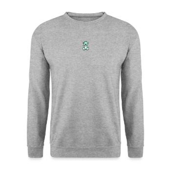 Pixel MiniBear Pastel Green - Sweat-shirt Unisexe - gris chiné - Devant - Alina (178cm) & Michal (187cm)