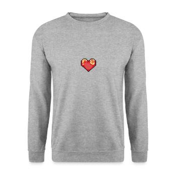 PixelHeart Bliss - Unisex Sweatshirt - salt & pepper - Front - Alina (178cm) & Michal (187cm)
