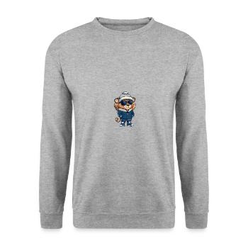 Bande dessinée d’hiver Lion - Sweat-shirt Unisexe - gris chiné - Devant - Alina (178cm) & Michal (187cm)