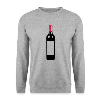 Rotwein-Flasche Weinflasche plonk - Unisex Pullover - Weißgrau meliert - Vorne - Alina (178cm) & Michal (187cm)