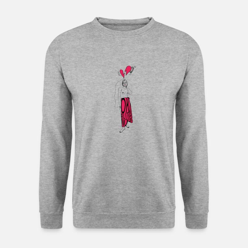 okaybutnooo - Unisex Pullover - Weißgrau meliert