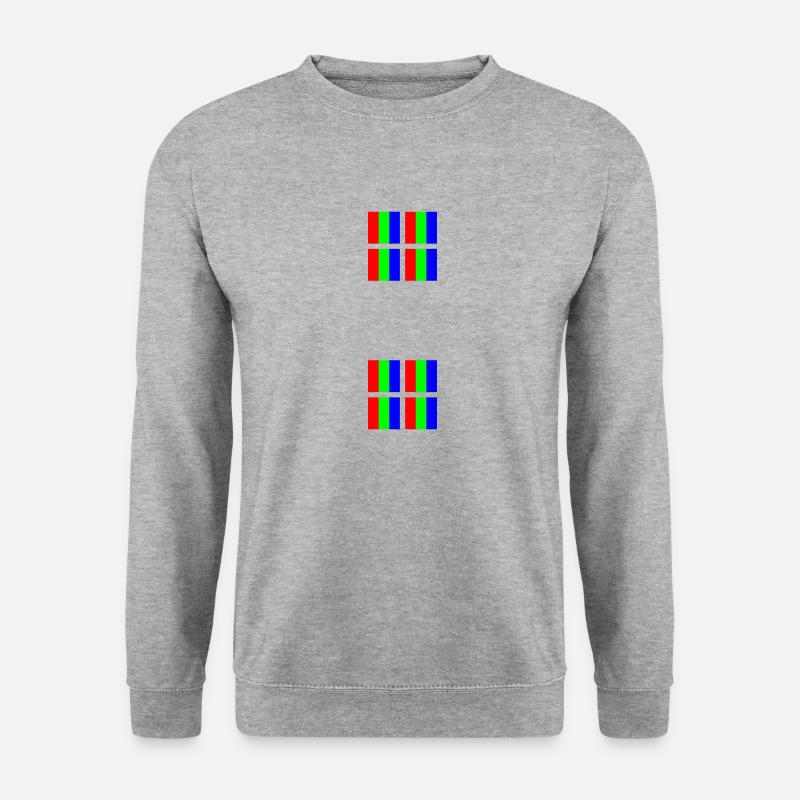 Pixel Art Doppelpunkt - Unisex Pullover - Weißgrau meliert