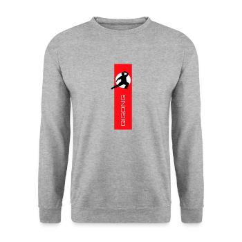 Drapeau Qigong - Sweat-shirt Unisexe - gris chiné - Devant - Alina (178cm) & Michal (187cm)