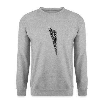 logo poitrine maori 31 noir - Sweat-shirt Unisexe - gris chiné - Devant - Alina (178cm) & Michal (187cm)