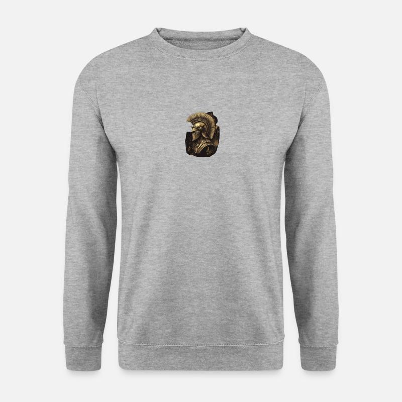 Antiker Krieger - Unisex Pullover - Weißgrau meliert