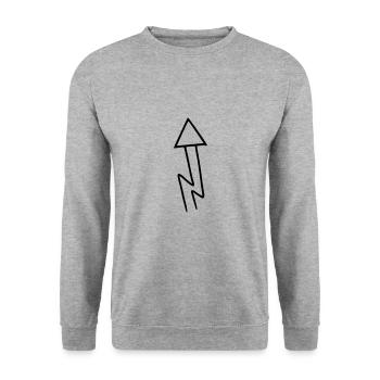 Arrow drawing sketch black - Unisex Sweatshirt - salt & pepper - Front - Alina (178cm) & Michal (187cm)