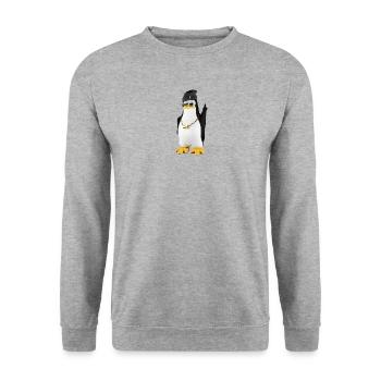 Bubatz NFT Design *4Bro* - Unisex Sweatshirt - salt & pepper - Front - Alina (178cm) & Michal (187cm)
