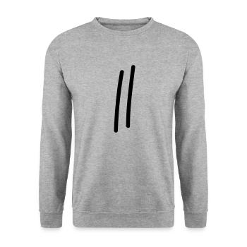 2 lignes / / 2 fois / / Anniversaire / / cadeau - Sweat-shirt Unisexe - gris chiné - Devant - Alina (178cm) & Michal (187cm)