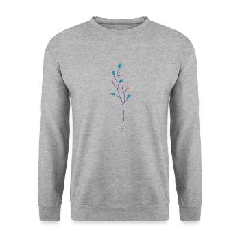 Flower Blume Pflanze - Unisex Pullover - Weißgrau meliert - Vorne - Alina (178cm) & Michal (187cm)