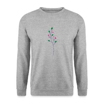 Flower Flower Plant - Unisex Sweatshirt - salt & pepper - Front - Alina (178cm) & Michal (187cm)