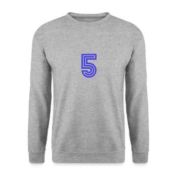 5. 5 YEARS. 5th ANNIVERSARY. 5 YEAR ANNIVERSARY. 5. - Unisex Sweatshirt - salt & pepper - Front - Alina (178cm) & Michal (187cm)