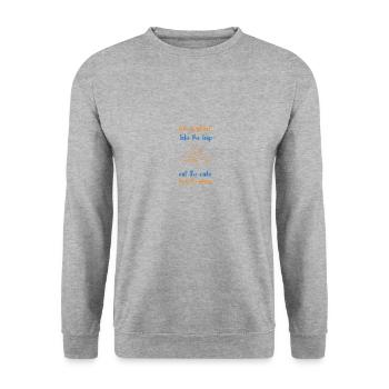 Life Is Short Eat That Cake - Unisex Sweatshirt - salt & pepper - Front - Alina (178cm) & Michal (187cm)