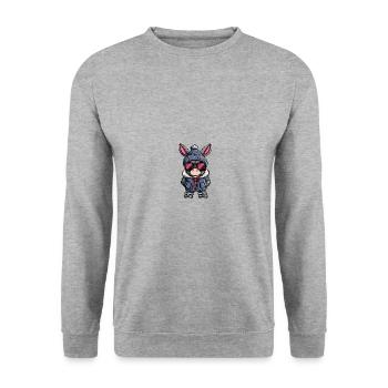 L’hiver des ânes - Sweat-shirt Unisexe - gris chiné - Devant - Alina (178cm) & Michal (187cm)