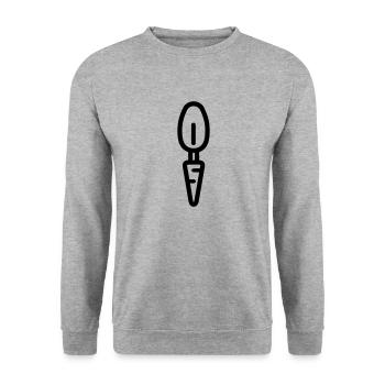 Karotte - Unisex Pullover - Weißgrau meliert - Vorne - Alina (178cm) & Michal (187cm)