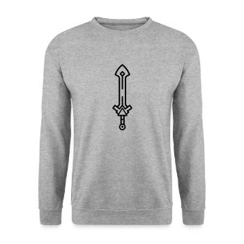 sword - Unisex Sweatshirt - salt & pepper - Front - Alina (178cm) & Michal (187cm)