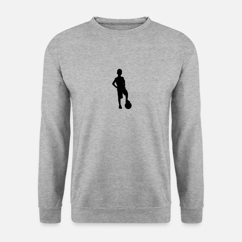 Fußballjunge - Unisex Pullover - Weißgrau meliert