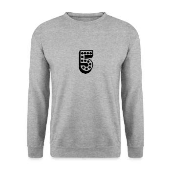 5. 5 YEARS. 5th ANNIVERSARY. 5 YEAR ANNIVERSARY. 5. - Unisex Sweatshirt - salt & pepper - Front - Alina (178cm) & Michal (187cm)