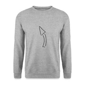 Pfeil Zeichnung Skizze schwarz - Unisex Pullover - Weißgrau meliert - Vorne - Alina (178cm) & Michal (187cm)