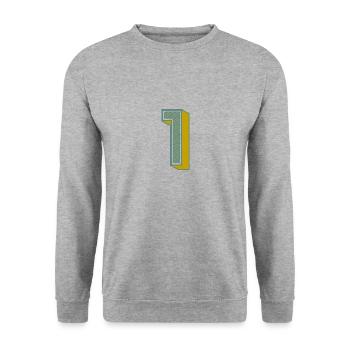 1. 1 YEAR. 1st ANNIVERSARY. 1 YEAR BIRTHDAY - Unisex Sweatshirt - salt & pepper - Front - Alina (178cm) & Michal (187cm)
