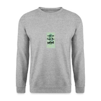 Denglisch Funny Saying Gift - Unisex Sweatshirt - salt & pepper - Front - Alina (178cm) & Michal (187cm)