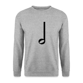 Half Note Music Symbol - Unisex Sweatshirt - salt & pepper - Front - Alina (178cm) & Michal (187cm)