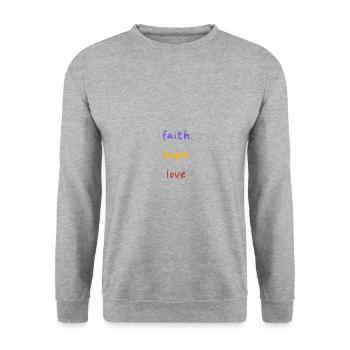 Foi Espoir Amour - Espoir - Sweat-shirt Unisexe - gris chiné - Devant - Alina (178cm) & Michal (187cm)