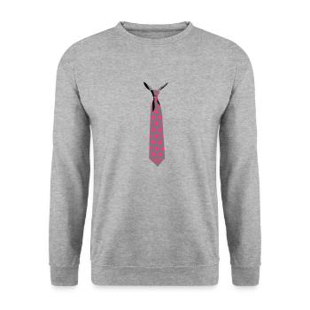 cravate - Sweat-shirt Unisexe - gris chiné - Devant - Alina (178cm) & Michal (187cm)