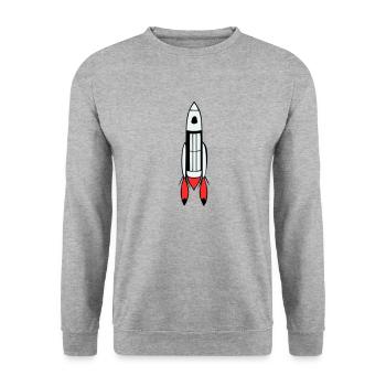Vecteur de vol spatial spatial de fusée spatiale - Sweat-shirt Unisexe - gris chiné - Devant - Alina (178cm) & Michal (187cm)
