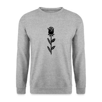 Fleur rose - Sweat-shirt Unisexe - gris chiné - Devant - Alina (178cm) & Michal (187cm)
