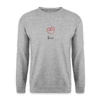 PAAR. ICH HABE GERADE GEHEIRATET. Junggesellinnenabschied. VALENTINSTAG. MARIES - Unisex Pullover - Weißgrau meliert - Vorne - Alina (178cm) & Michal (187cm)