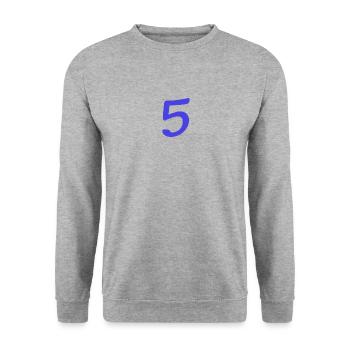 5. 5 YEARS. 5th ANNIVERSARY. 5 YEAR ANNIVERSARY. 5. - Unisex Sweatshirt - salt & pepper - Front - Alina (178cm) & Michal (187cm)