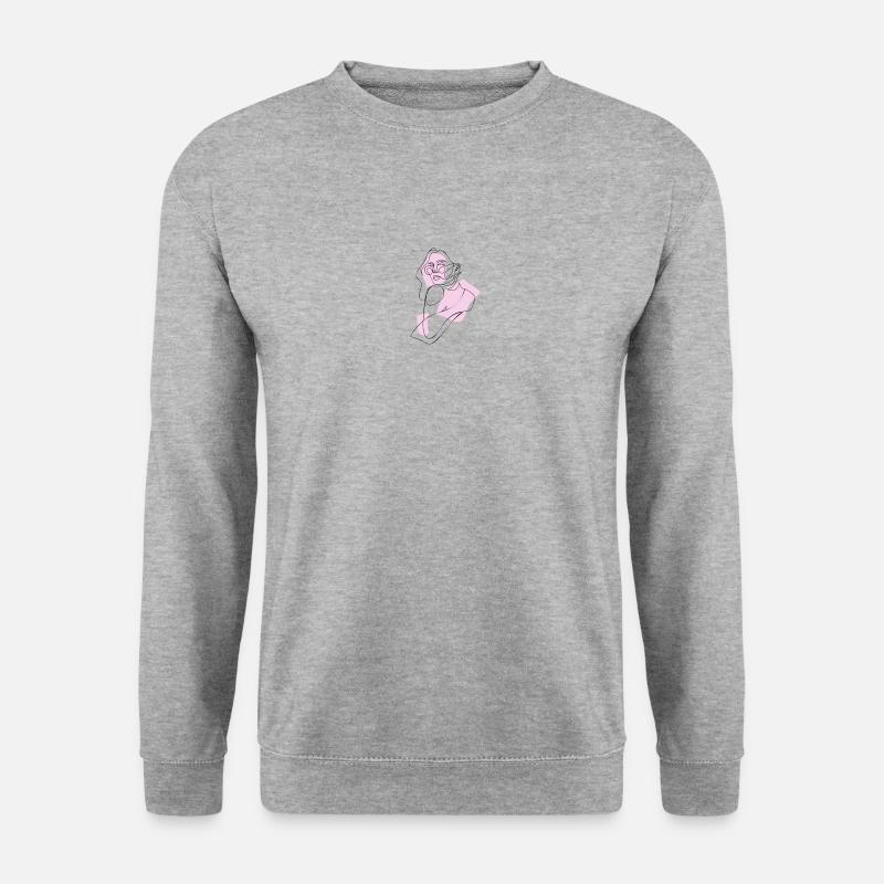 Frau in Pink - Unisex Pullover - Weißgrau meliert