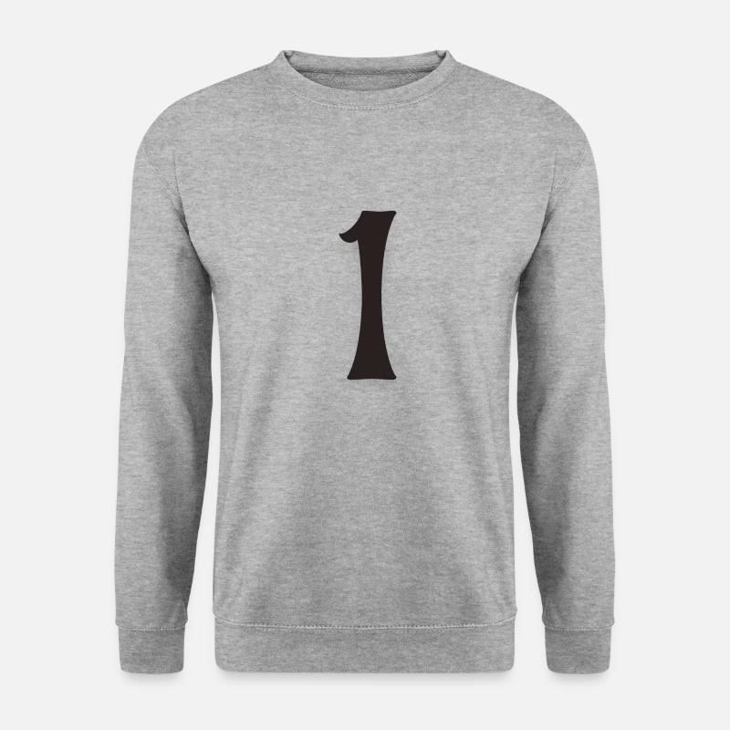1 - Unisex Pullover - Weißgrau meliert