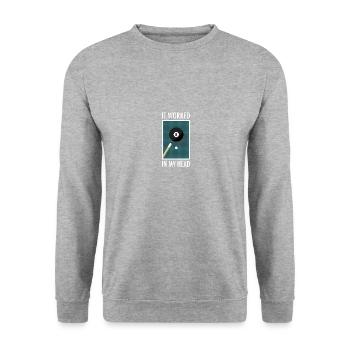 Billiards Pool Gift Funny - Unisex Sweatshirt - salt & pepper - Front - Alina (178cm) & Michal (187cm)