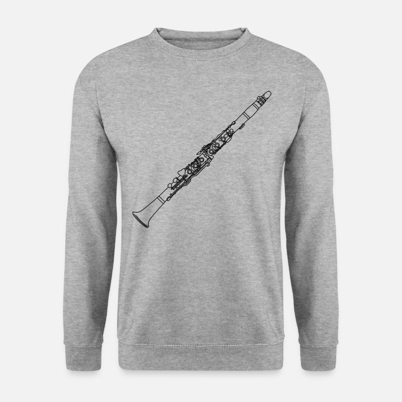 Klarinette - Unisex Pullover - Weißgrau meliert
