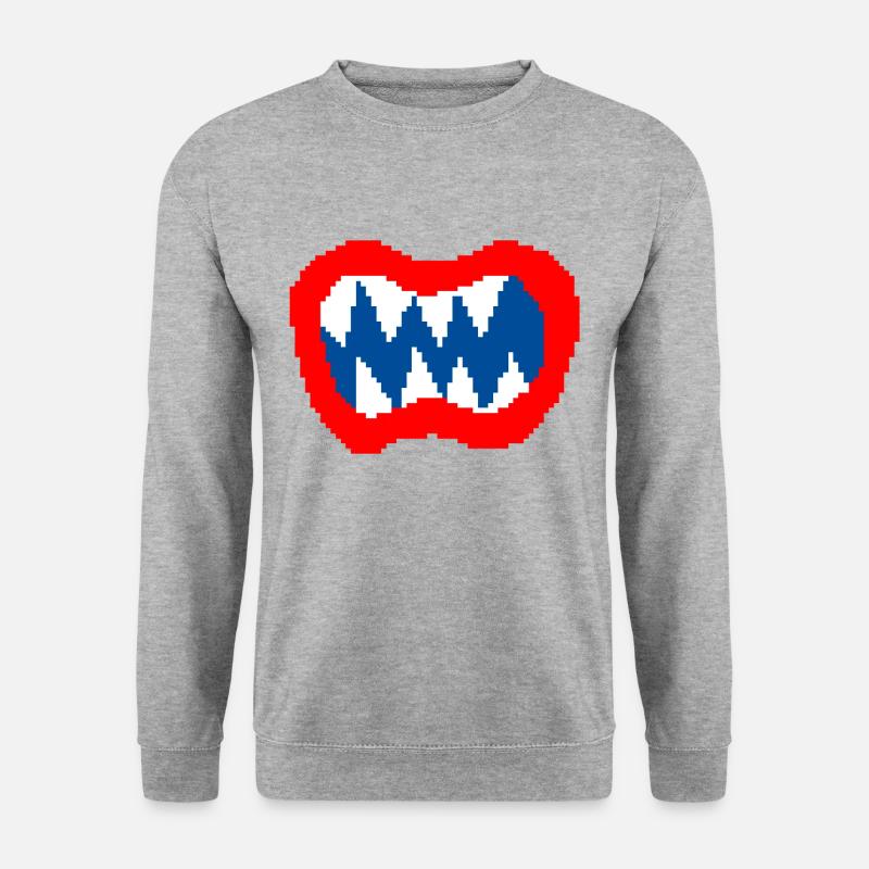 Bowser jr Pixel - Unisex Pullover - Weißgrau meliert