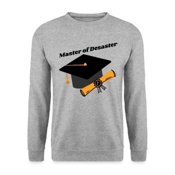 Master of Disaster - Unisex Sweatshirt - salt & pepper - Front - Alina (178cm) & Michal (187cm)