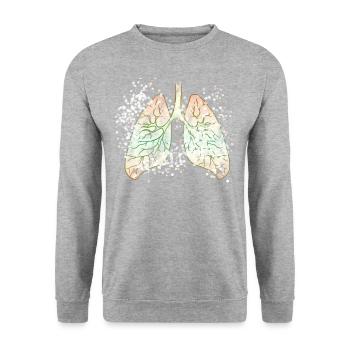 Organ lungs - Unisex Sweatshirt - salt & pepper - Front - Alina (178cm) & Michal (187cm)