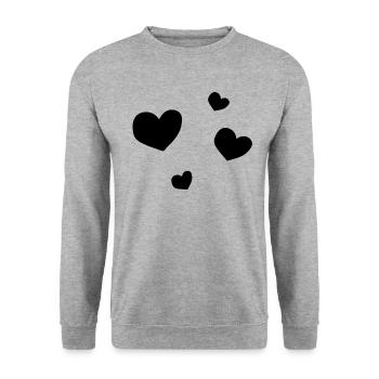 Cœur coeur - Sweat-shirt Unisexe - gris chiné - Devant - Alina (178cm) & Michal (187cm)