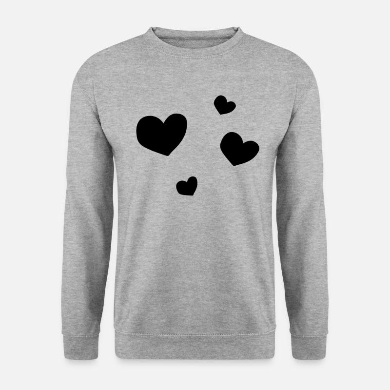 Herzen Herz - Unisex Pullover - Weißgrau meliert