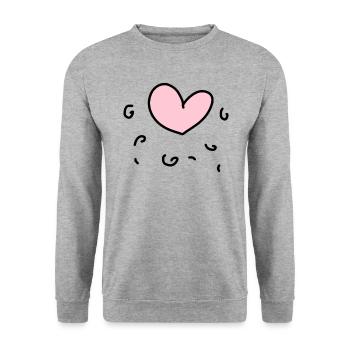 pink heart - Unisex Sweatshirt - salt & pepper - Front - Alina (178cm) & Michal (187cm)