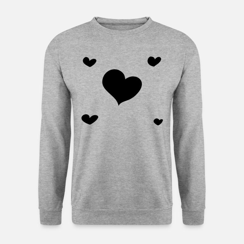 Herzen Herz - Unisex Pullover - Weißgrau meliert