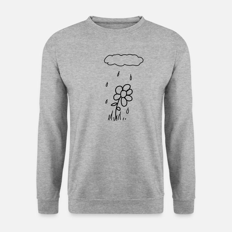 Blume Regen - Unisex Pullover - Weißgrau meliert