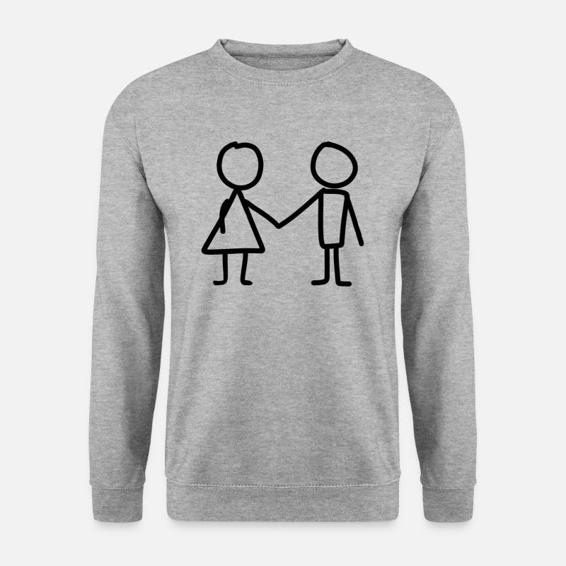 Liebespaar Liebe - Unisex Pullover - Weißgrau meliert