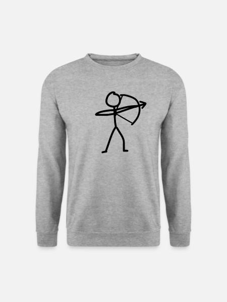Bogenschütze Pfeil - Unisex Pullover - Weißgrau meliert