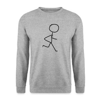 La course - Sweat-shirt Unisexe - gris chiné - Devant - Alina (178cm) & Michal (187cm)